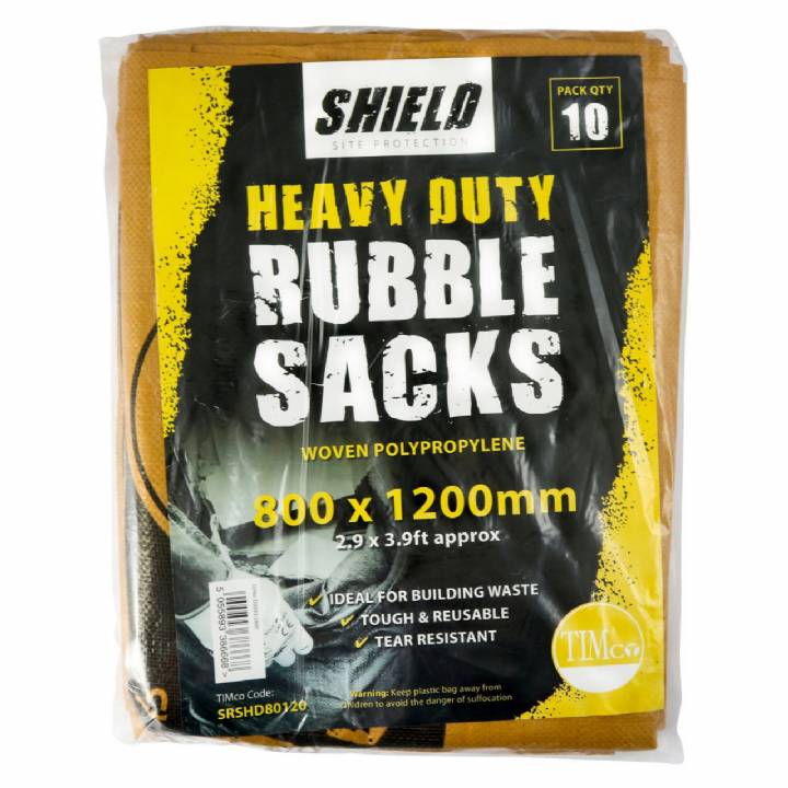 LARGE SHIELD WOVEN RUBBLE SACKS PK 10