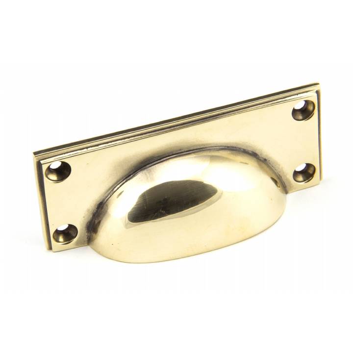 Aged Brass Art Deco Drawer Pull