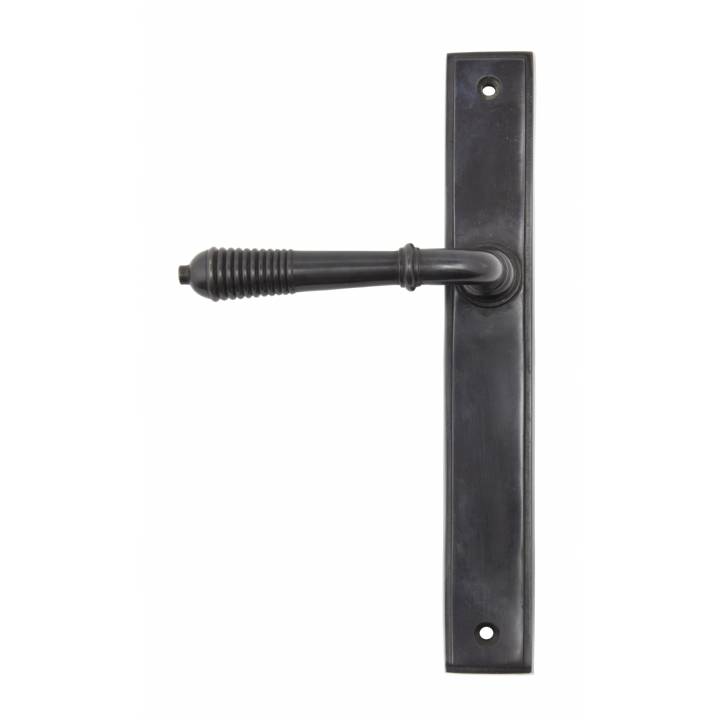 Aged Bronze Reeded Slimline Lever Latch Set