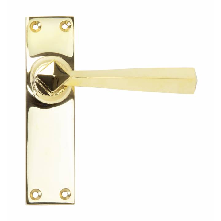 Polished Brass Straight Lever Latch Set