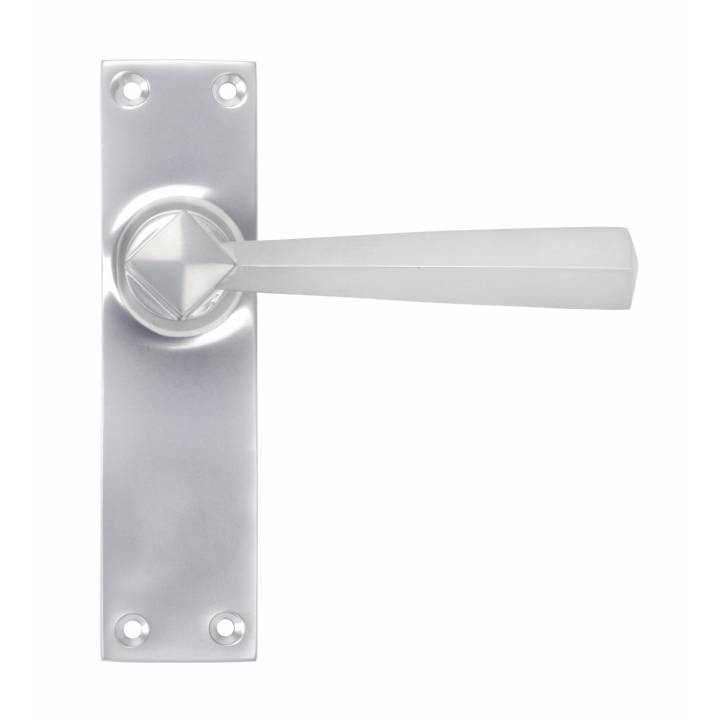 Satin Chrome Straight Lever Latch Set