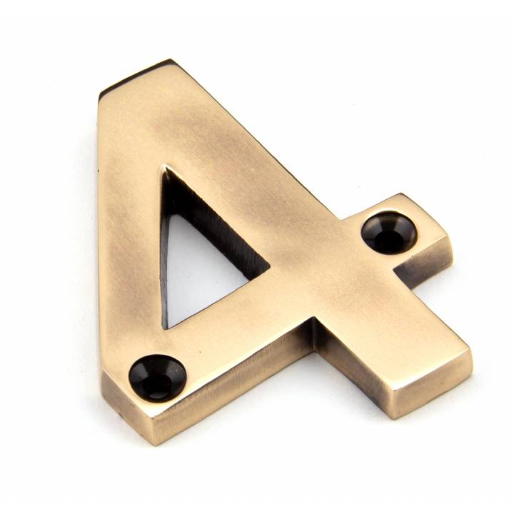 Polished Bronze Numeral 4