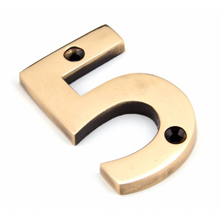 Polished Bronze Numeral 5