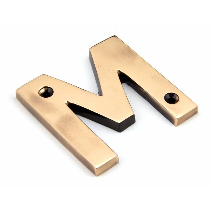 Polished Bronze Letter M