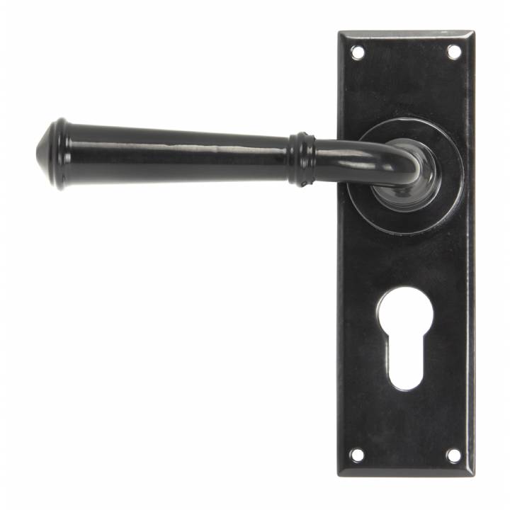 Black Regency Lever Euro Lock Set