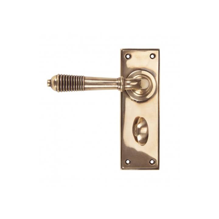 Polished Bronze Reeded Lever Bathroom Set