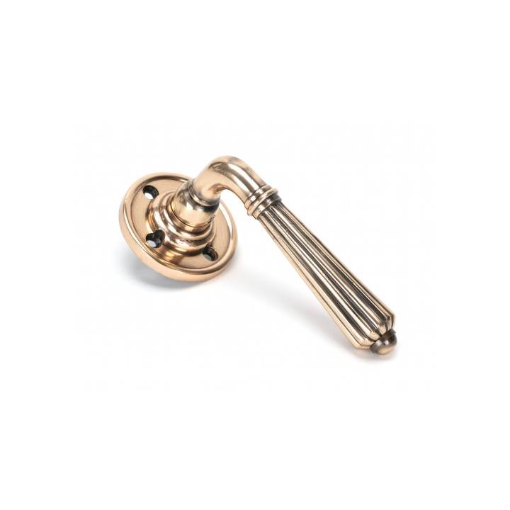 Polished Bronze Hinton Lever on Rose Set