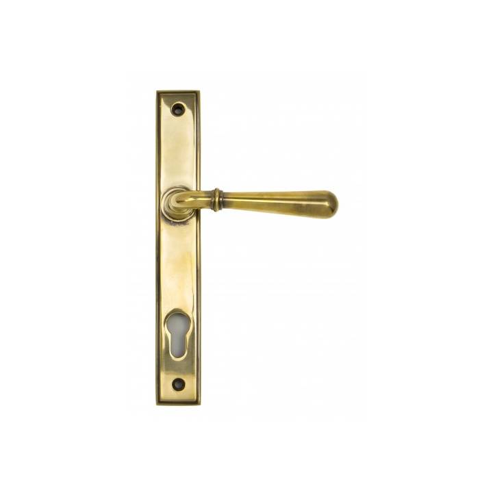 Aged Brass Newbury Slimline Lever Espag. Lock Set