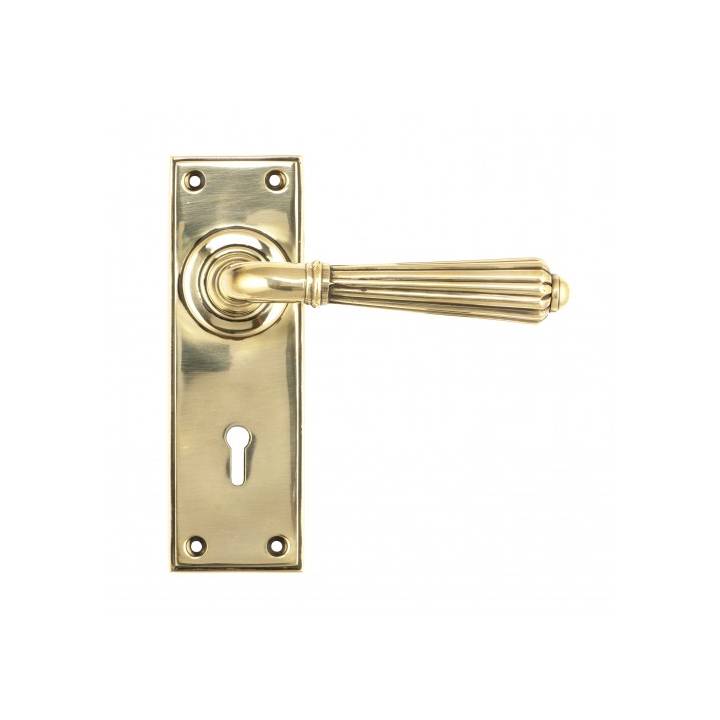 Aged Brass Hinton Lever Lock Set