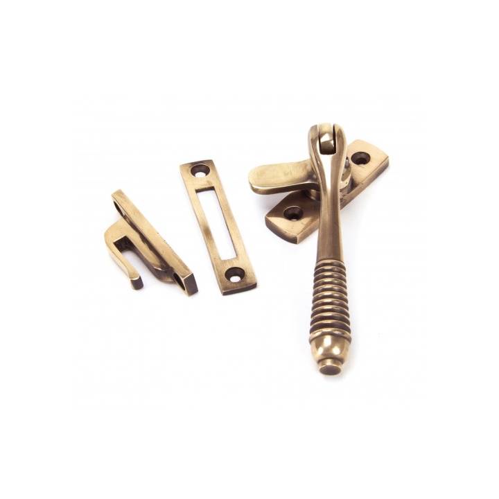 Polished Bronze Reeded Fastener - Locking