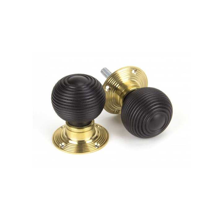 Ebony and PB Cottage Mortice/Rim Knob Set - Small