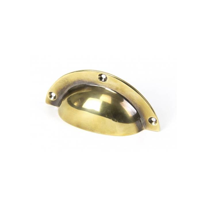 Aged Brass 4 Plain Drawer Pull
