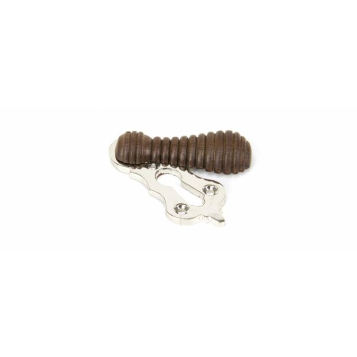 Rosewood & Polished Nickel Beehive Escutcheon