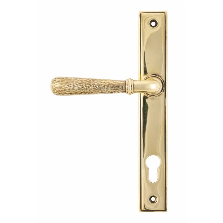 Aged Brass Hammered Newbury Slimline Espag. Lock Set