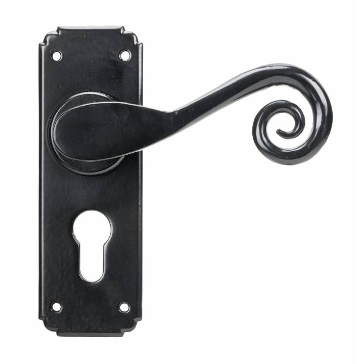 Black Monkeytail Lever Euro Lock Set