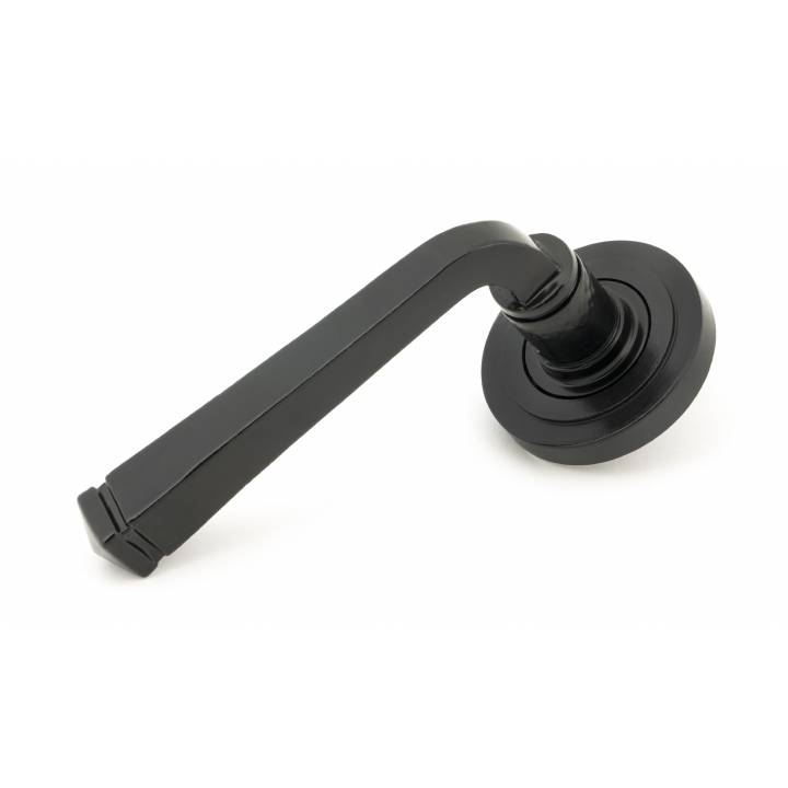 Black Avon Round Lever on Rose Set (Art Deco Rose)