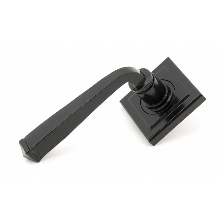 Black Avon Round Lever on Rose Set (Square Rose)