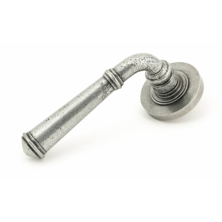 Pewter Regency Lever on Rose Set (Plain Rose)