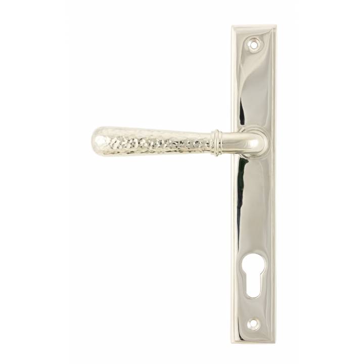 Polished Nickel Hammered Newbury Slimline Espag. Lock Set