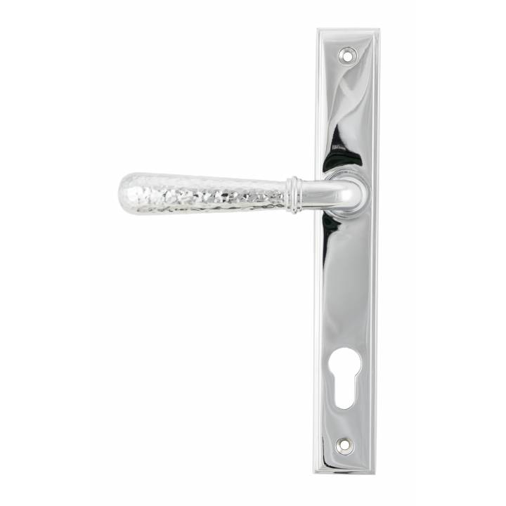 Polished Chrome Hammered Newbury Slimline Espag. Lock Set