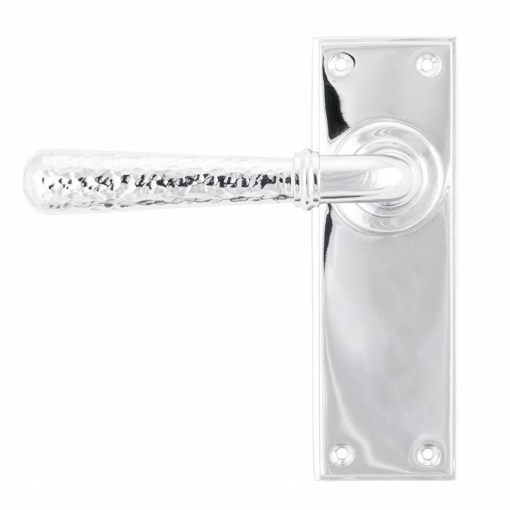 Polished Chrome Hammered Newbury Lever Latch Set