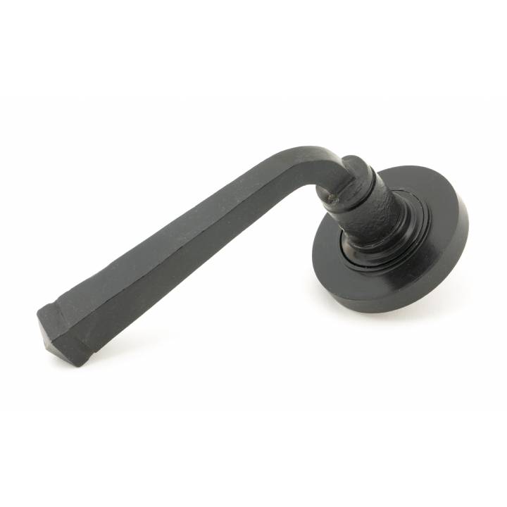 External Beeswax Avon Round Lever on Rose Set (Plain Rose) - Unsprung