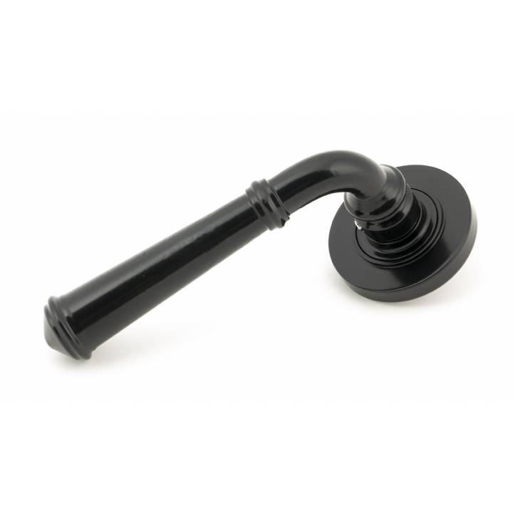 Black Regency Lever on Rose Set (Plain Rose) - Unsprung