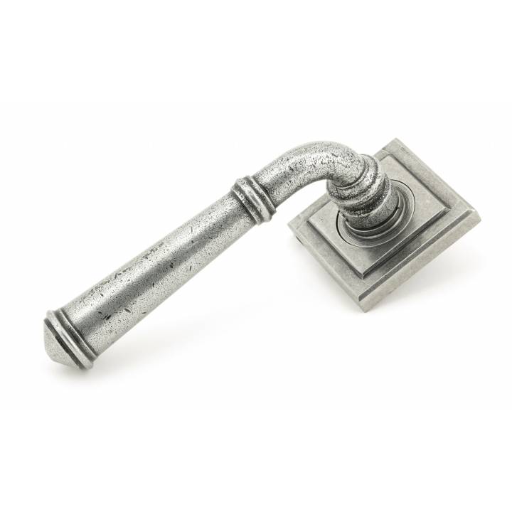 Pewter Regency Lever on Rose Set (Square Rose) - Unsprung