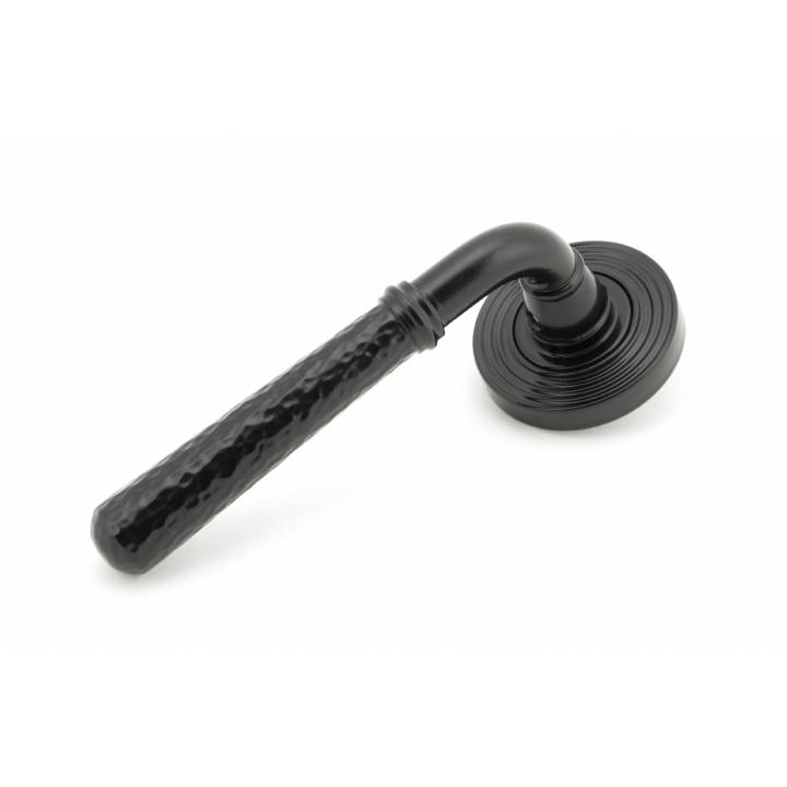 Black Hammered Newbury Lever on Rose Set (Beehive Rose) - Unsprung