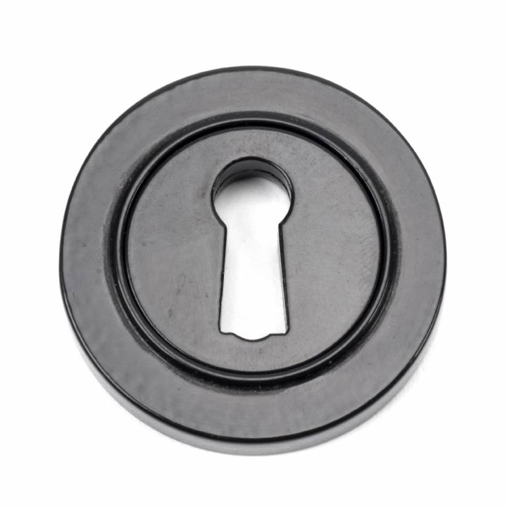 Black Round Escutcheon (Plain Rose)