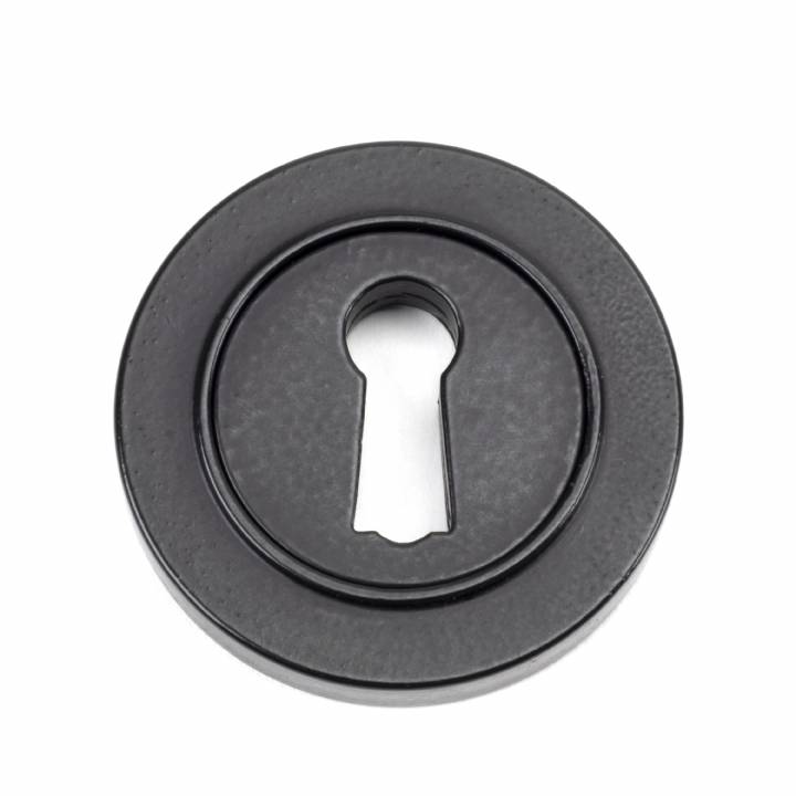 Matt Black Round Escutcheon (Plain Rose)