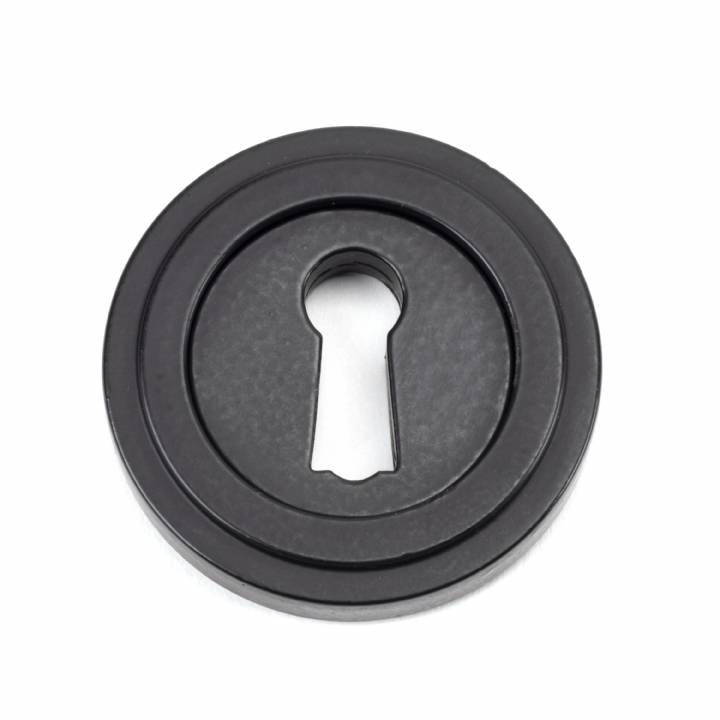 Matt Black Round Escutcheon (Art Deco Rose)