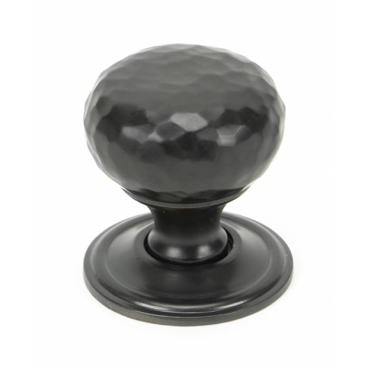 Aged Bronze Hammered Mushroom Cabinet Knob 32mm