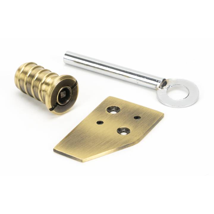 Aged Brass Key-Flush Sash Stop