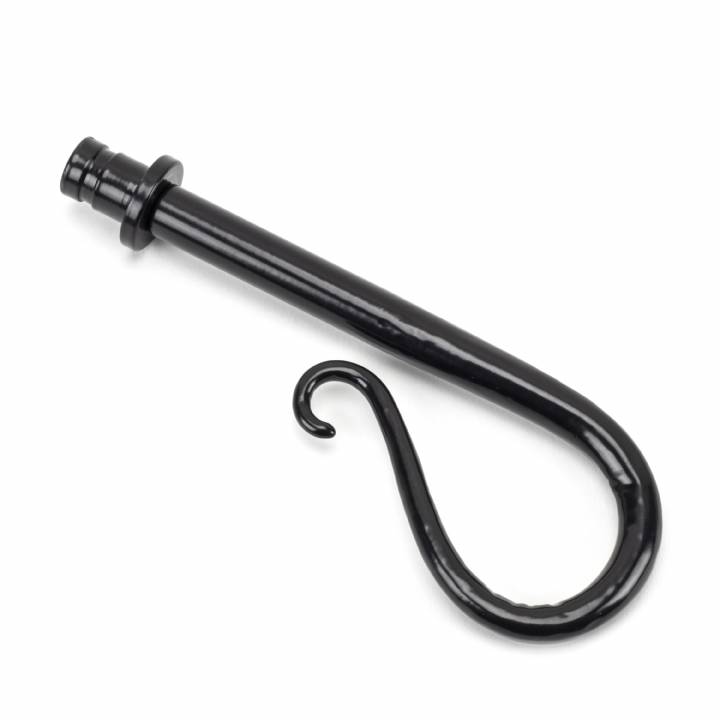 Black Shepherd''s Crook Curtain Finial (pair)