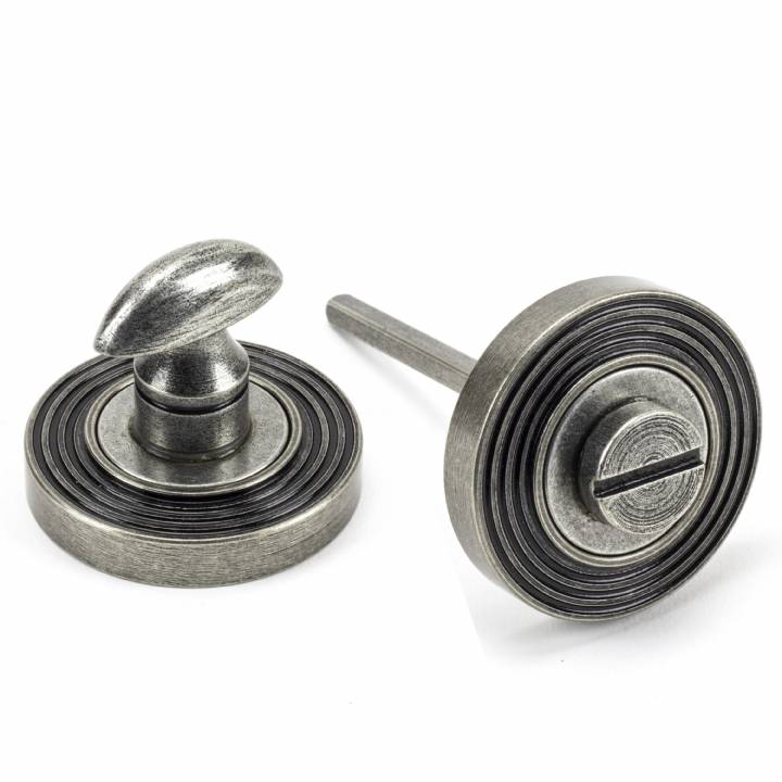 Pewter Round Thumbturn Set (Beehive Rose)