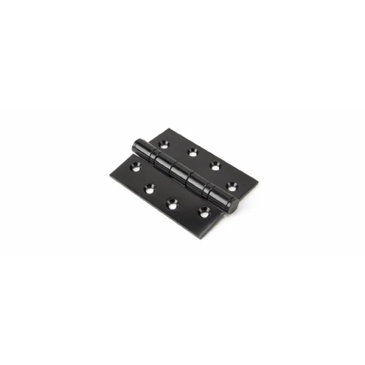 Black 4 Ball Bearing Butt Hinge (Pair)