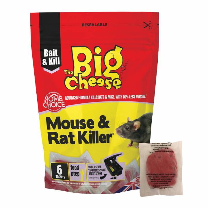 BIG CHEESE MOUSE & RAT KILLER PASTA SACHETS 6 PK