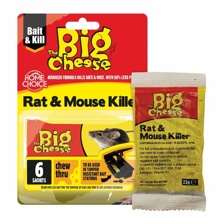 BIG CHEESE RAT & MOUSE KILLER-GRAIN BAIT 6X25g