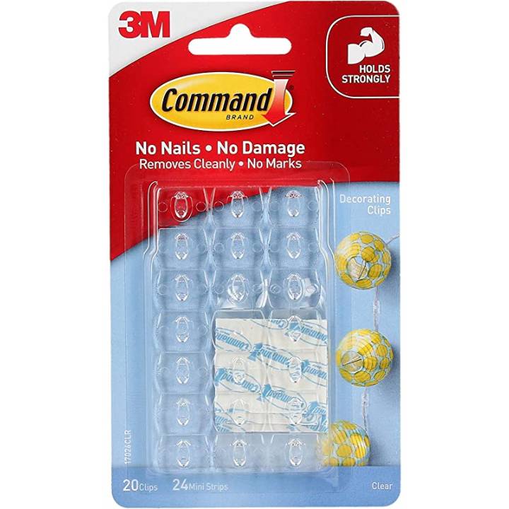 COMMAND CLEAR DECORATING STRIPS PK.20