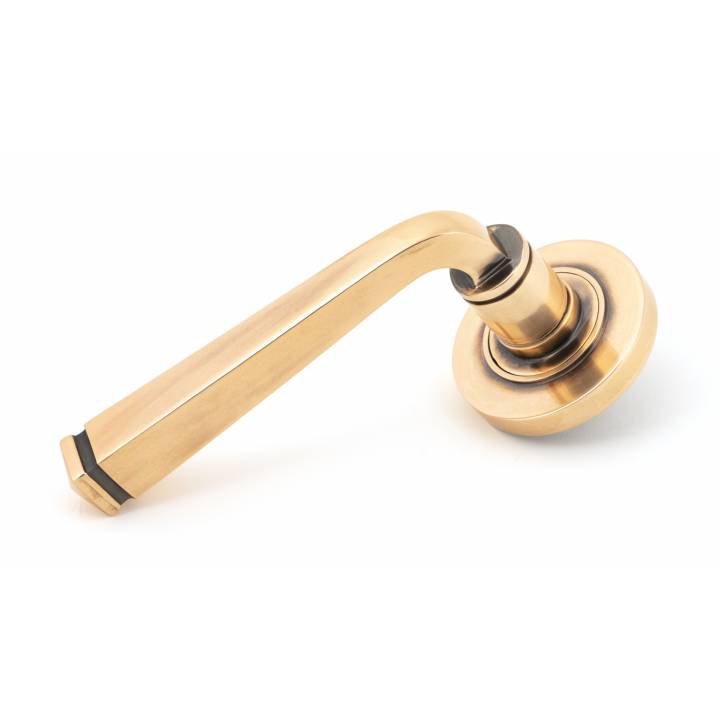 Polished Bronze Avon Round Lever on Rose Set (Plain)