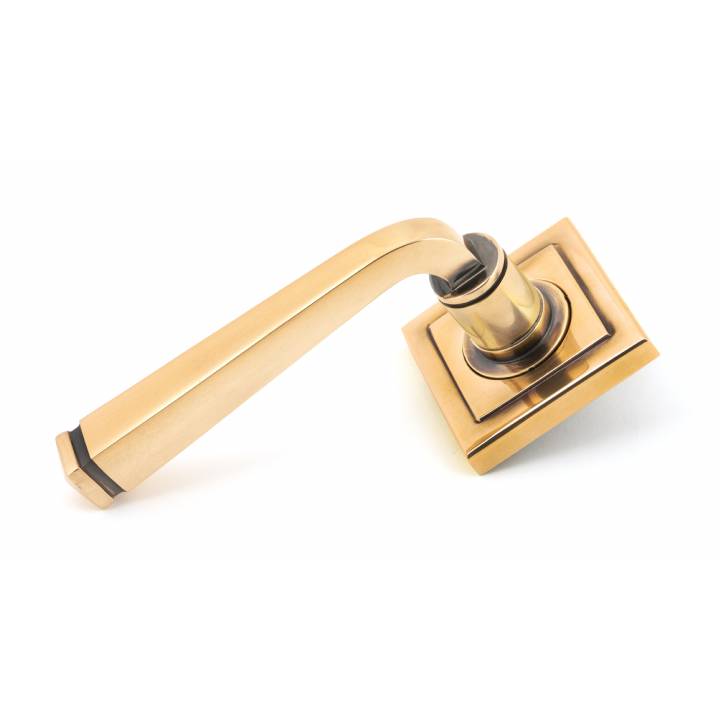 Polished Bronze Avon Round Lever on Rose Set (Square)