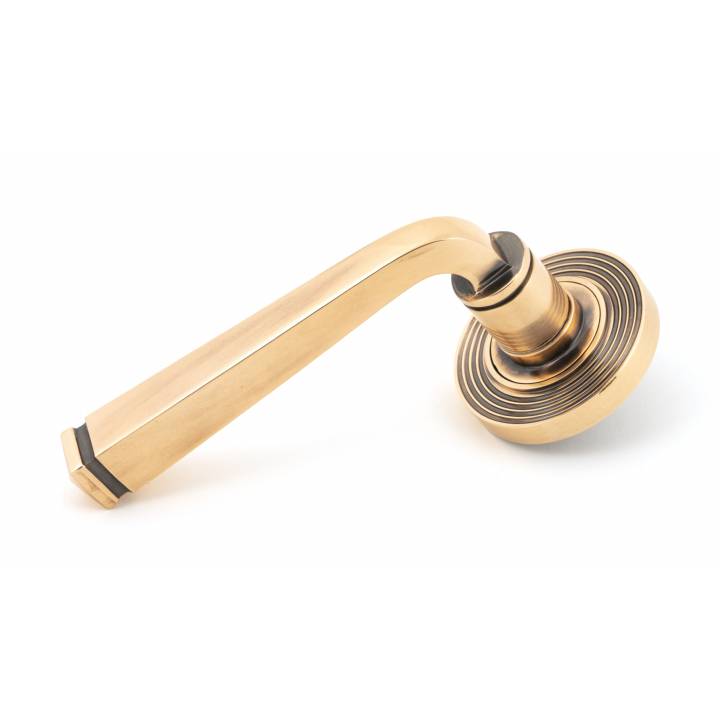 Polished Bronze Avon Round Lever on Rose Set (Beehive) - U