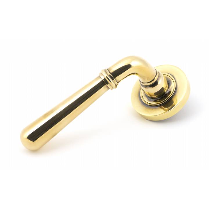 Aged Brass Newbury Lever on Rose Set (Plain)