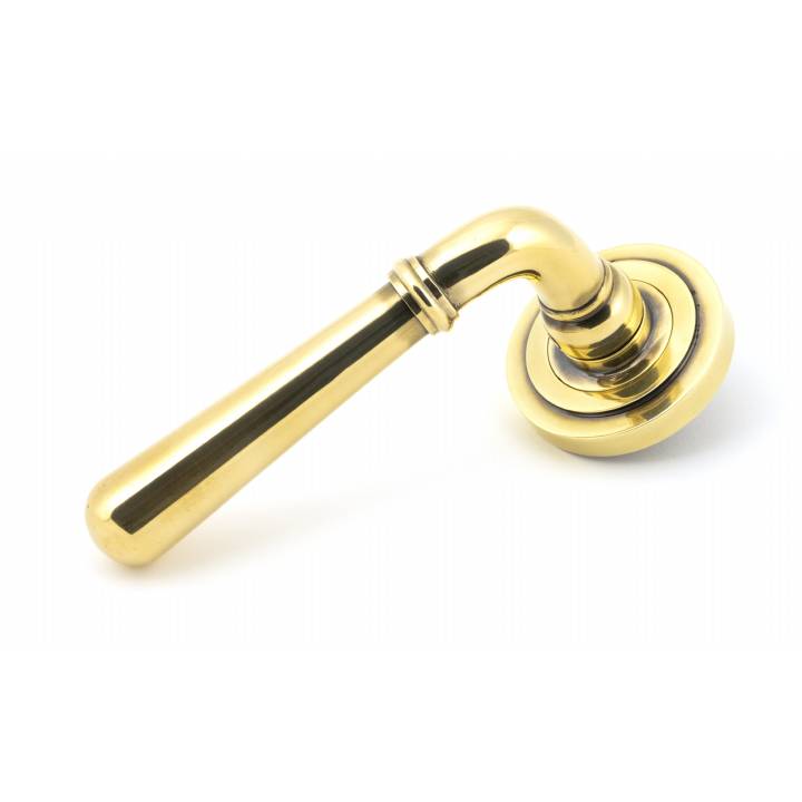 Aged Brass Newbury Lever on Rose Set (Art Deco)