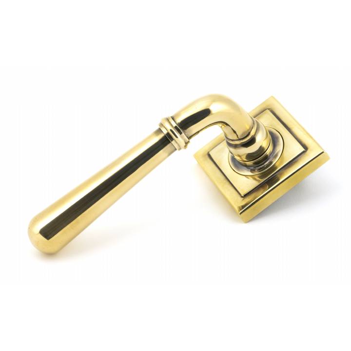 Aged Brass Newbury Lever on Rose Set (Square)