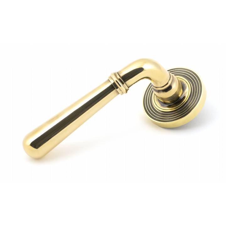 Aged Brass Newbury Lever on Rose Set (Beehive) - U