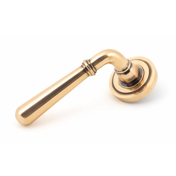 Polished Bronze Newbury Lever on Rose Set (Art Deco)