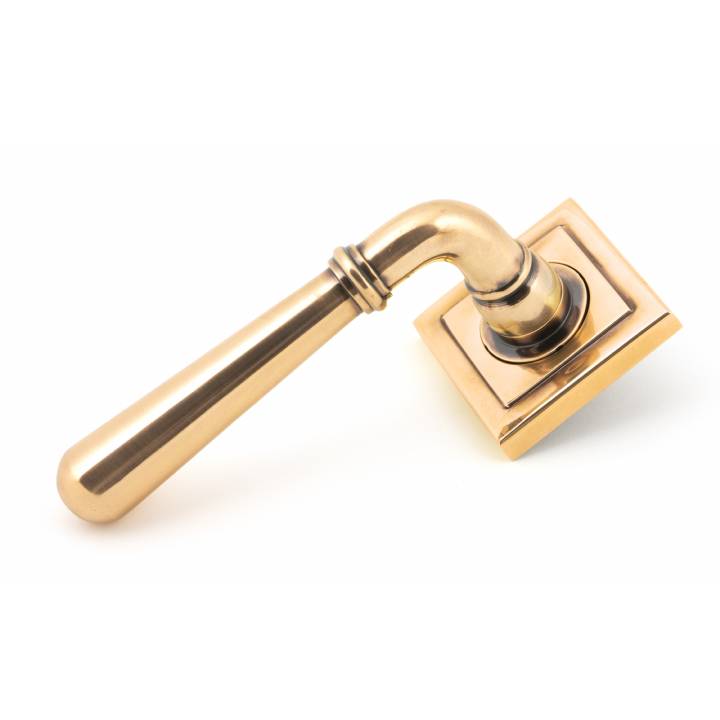 Polished Bronze Newbury Lever on Rose Set (Square) - U