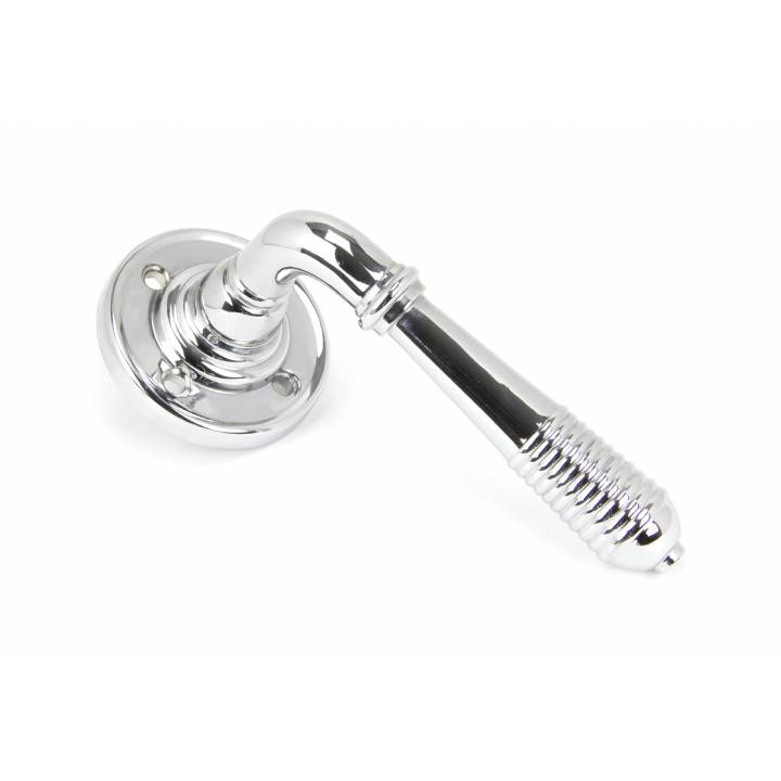 Polished Chrome Reeded Lever on Rose Set - U